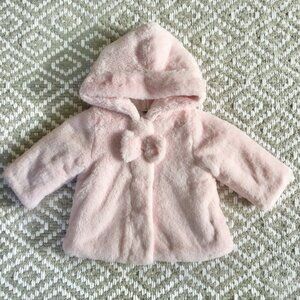 Little Me Pink Fur Hooded Jacket
